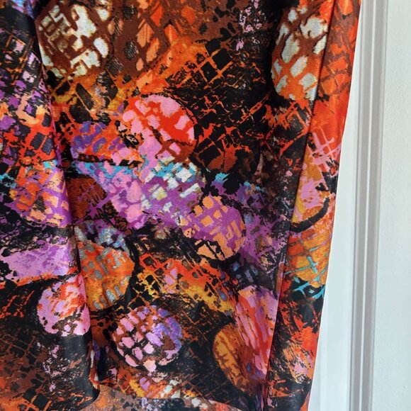 Vintage 70s Lilly Dache Shirt Mens Artsy Polyester Large Disco MCM Hipster RARE - Picture 5 of 9